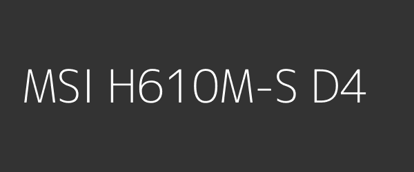 MSI H610M-S D4